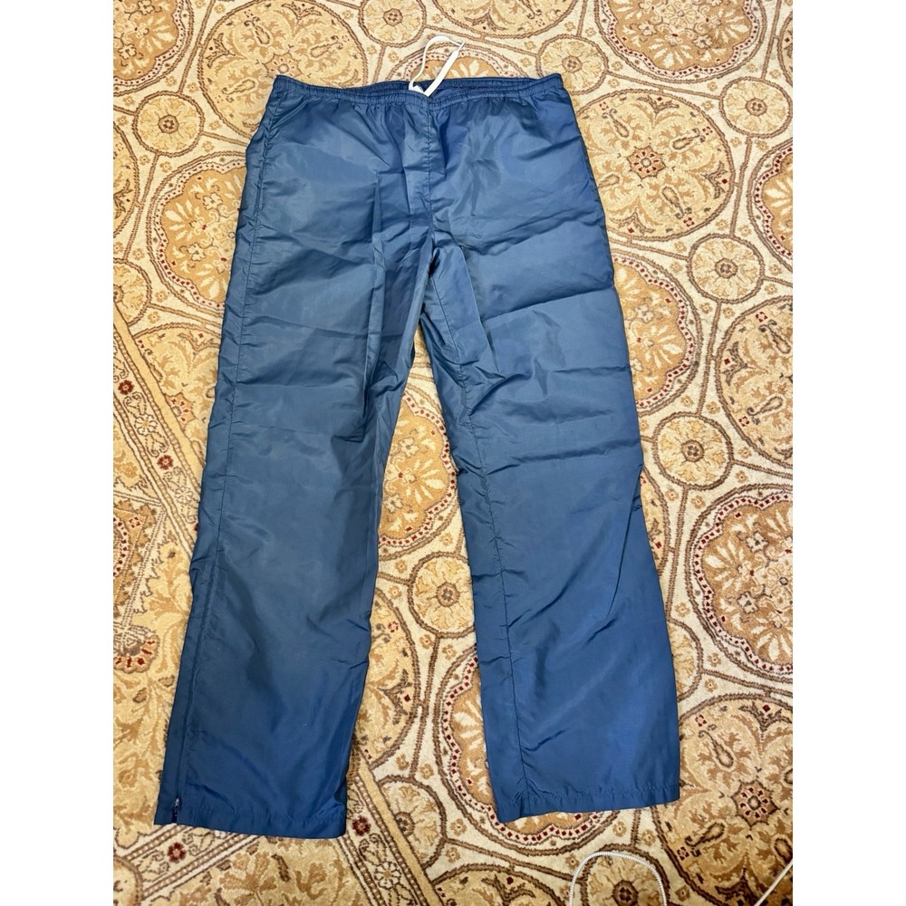 Vintage 80s Retro Nike‎ MENS L/LARGE USA Swoosh Zip  Nylon Pants NAVY Blue EUC